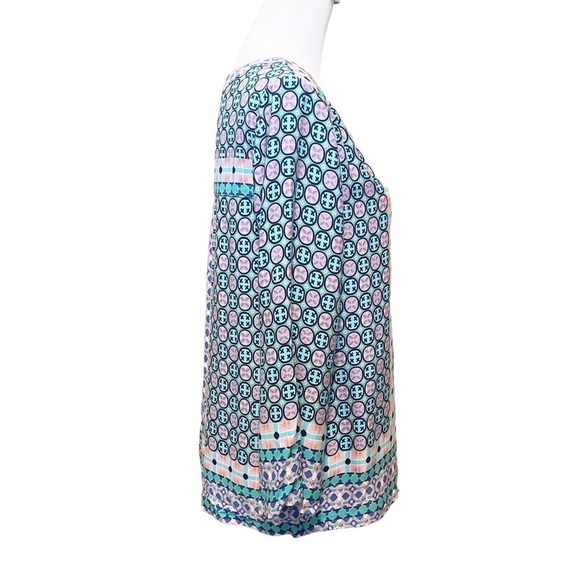 Southern Tide Blouse Womens Small Boho Top Tropical Blue Green Summer NWT Evelyn - Picture 6 of 11